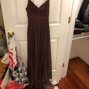 High-low chiffon maroon dress